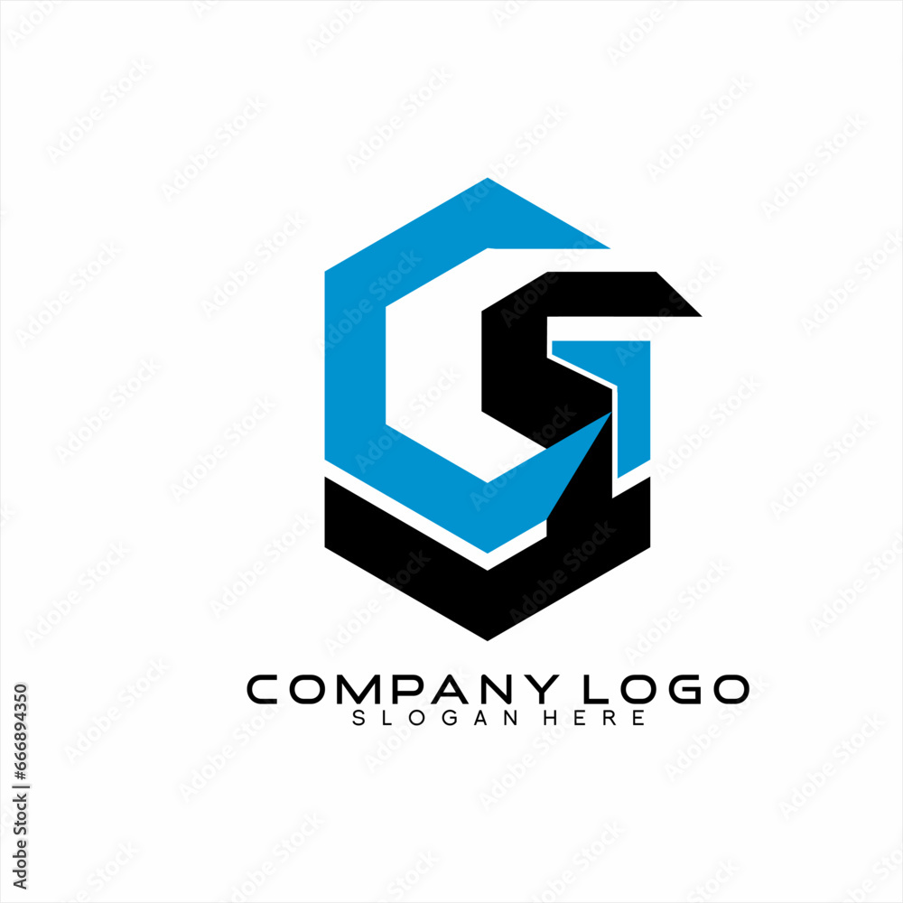 Geometric abstract letter G S logo design with arrow sign. Geometric abstract letter G S logo design with arrow sign.