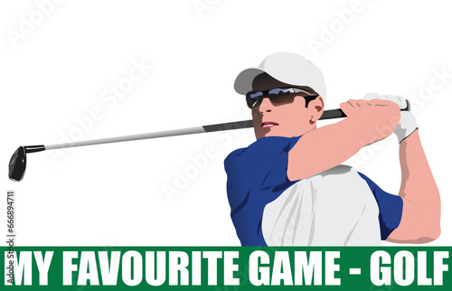 Golf player. Colored vector