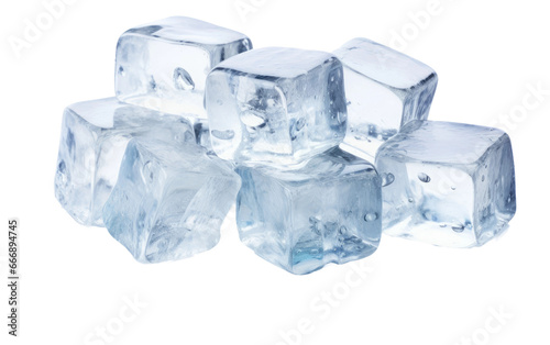 Ice Cubes On Transparent Background.