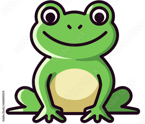 앉아있는 귀여운 초록색 양서류 청개구리_두꺼비