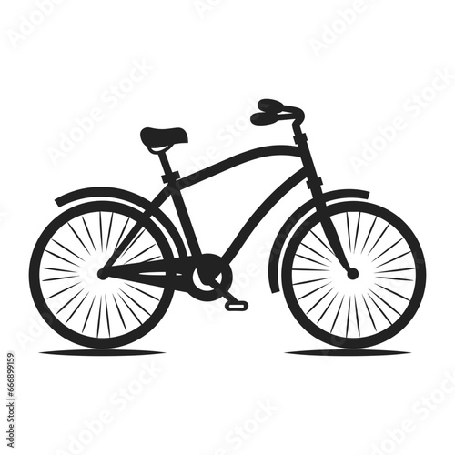 Fototapeta Naklejka Na Ścianę i Meble -  Bicycle black Outline Vector, Cycle Vector Silhouette isolated on a white background