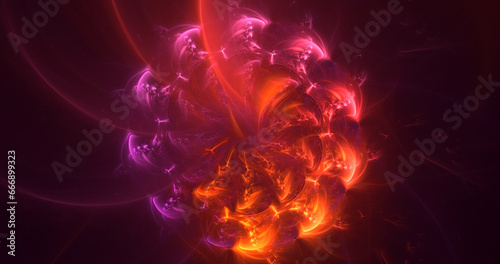 3D manual rendering abstract fractal polygon background 