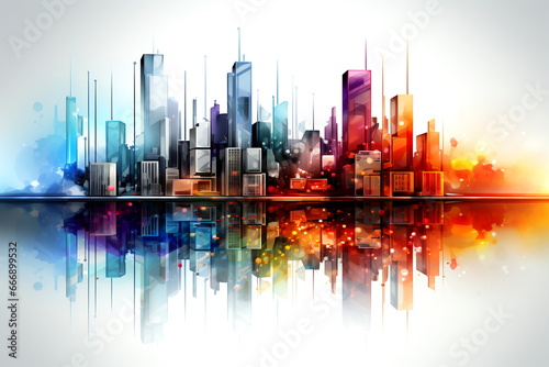Abstract, 3d cityscape with a futuristic aesthetic, Abstract Inspirations photo