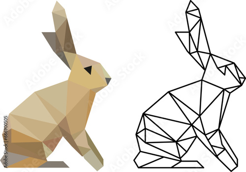 geometric hare made of triangles