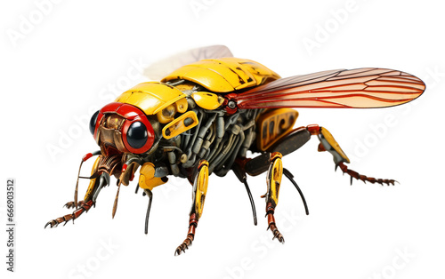 Robotic 3D Cicada Model on Transparent background