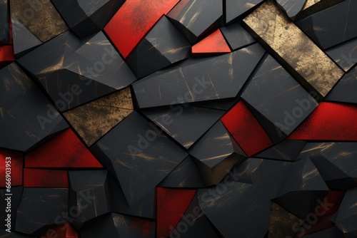 Background of black and red stone slabs photo