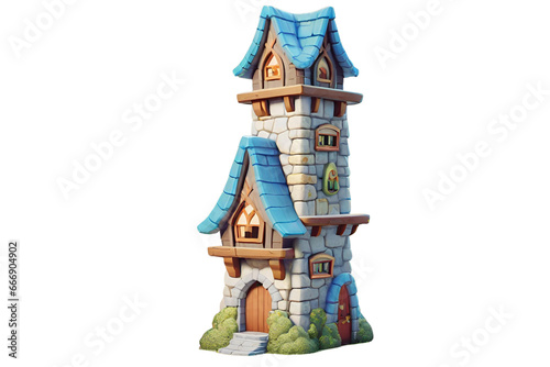 Cartoon home Mage Tower architecture  hallway 3d render