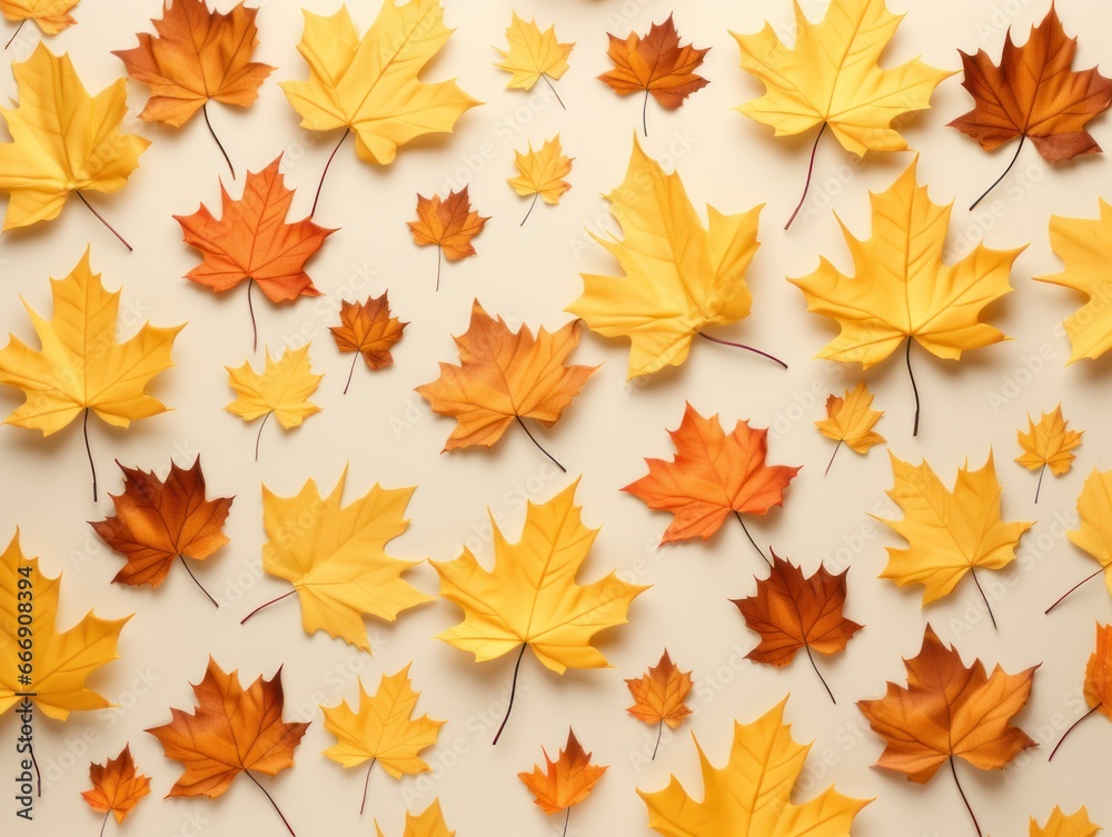 Maple leaves. Flat lay. Maple leaves. Flat lay.