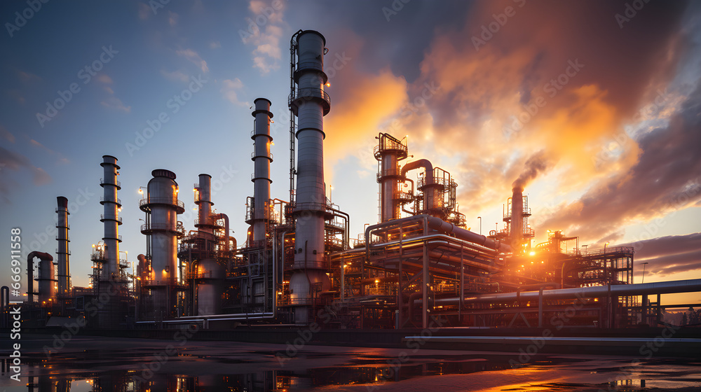 Fototapeta premium burning flames and smoke rising in the background