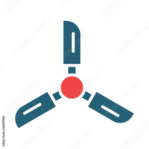 Ceiling Fan Glyph Two Color Icon Design