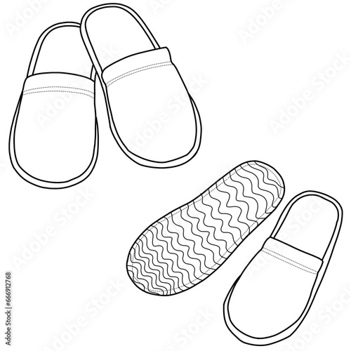 Slippers vector illustration set.