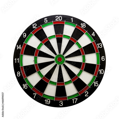Cutout of an isolated dartboard with the transparent png 