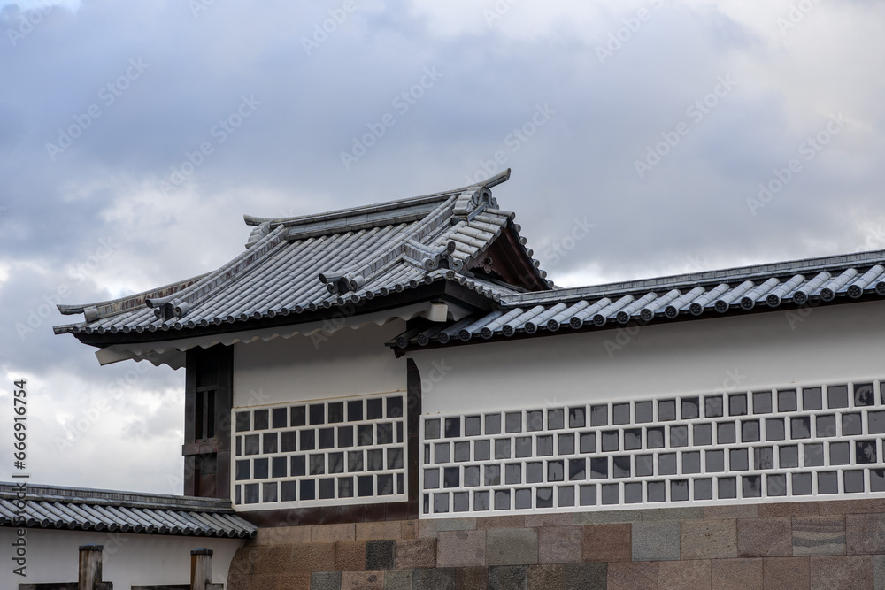 Scenery of the Kanazawa castle park in Kanazawa, Japan