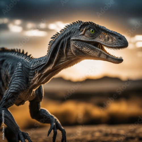 Ferocious Raptor in Jungle  Prehistoric Predator Unveiled