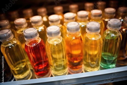 vials stored inside a refrigerator