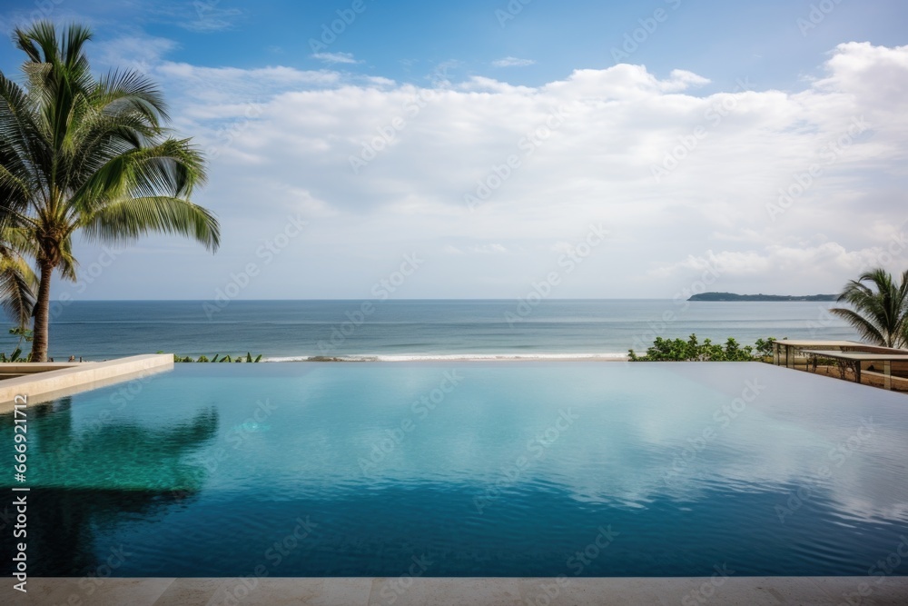 beachfront infinity pool against the ocean view