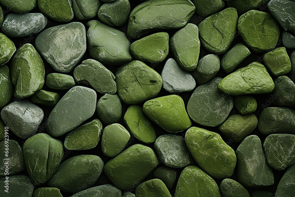 illustration of old green stones texture background. Created with Generative AI