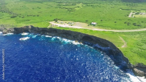 Drone view of the cliff(Banzai cliff in Saipan)_사이판 만세절벽 드론뷰