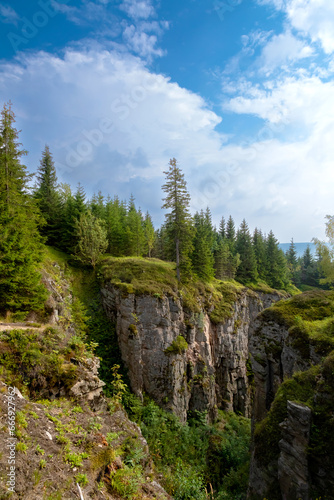 Vlci jamy rocks caves in Krusne hory mountains. Western Bohemia, Czech republic photo