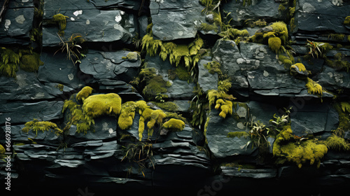 Green Echoes  Moss Rejuvenating Time-Weathered Stones - Generative AI