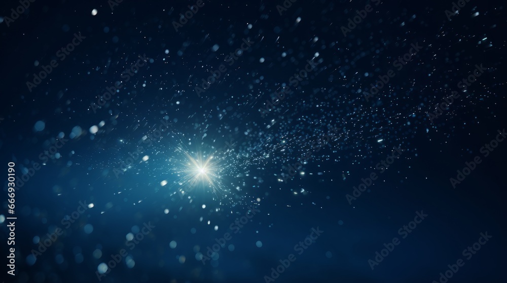 A close-up of a twinkling star in the night sky