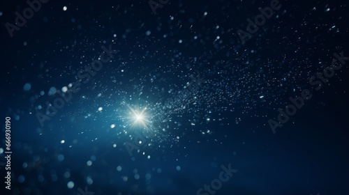 A close-up of a twinkling star in the night sky