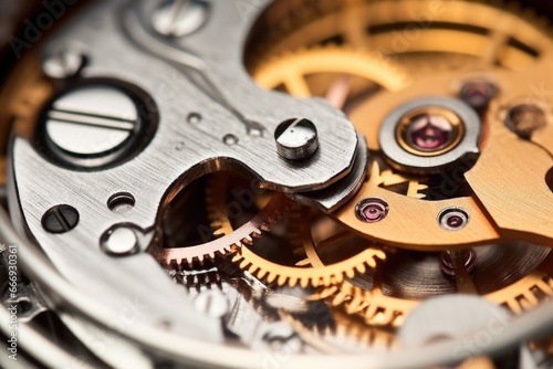 detailed image of watch gears seen through a loupe