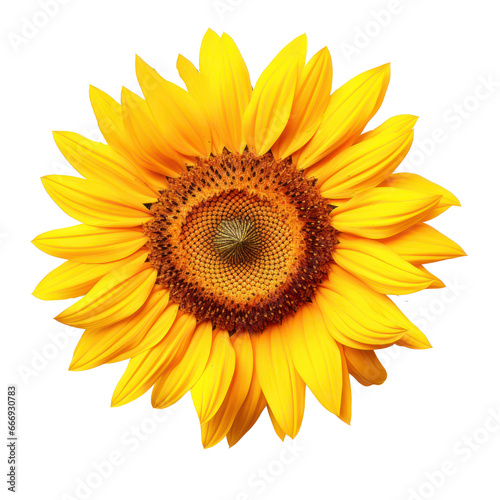 Sunflower blossom isolated on transparent background,transparency 