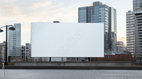 Empty Large Billboard Advertisement Mockup on the Modern Building Exterior 