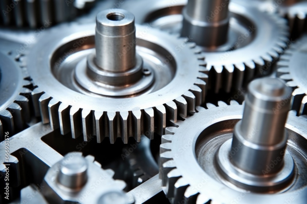 detail shot of the gears in a newsprint machine detail shot of the gears in a newsprint machine