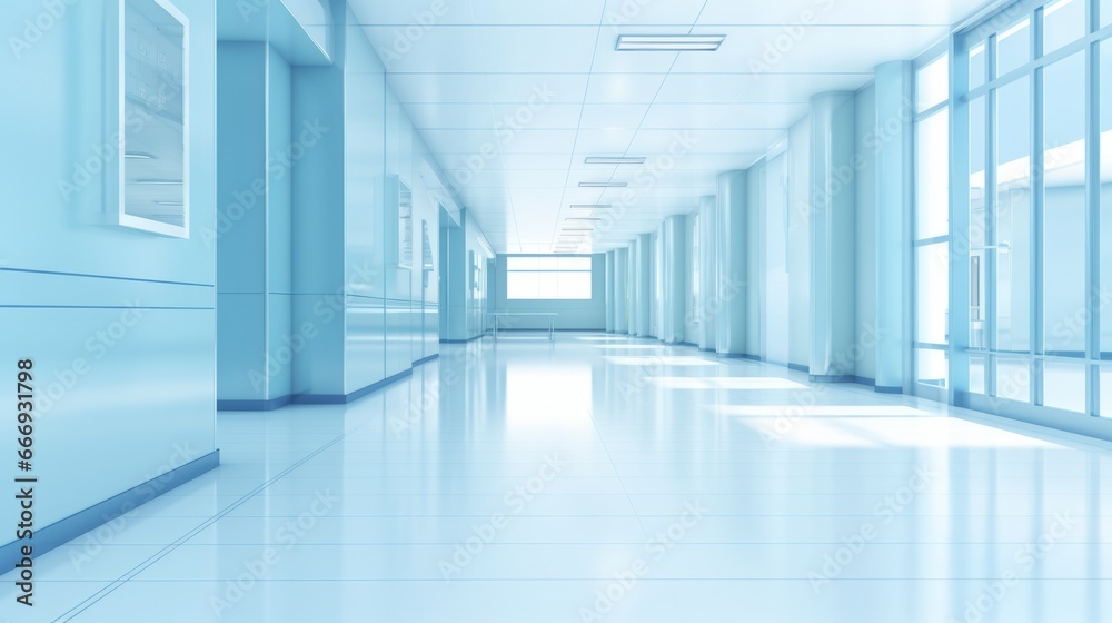 A medical background featuring a hospital corridor