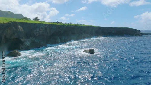 Drone view of the cliff(Banzai cliff in Saipan)_사이판 만세절벽 드론뷰