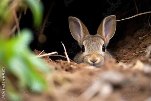 a small rabbit peeking from a burrow © Alfazet Chronicles