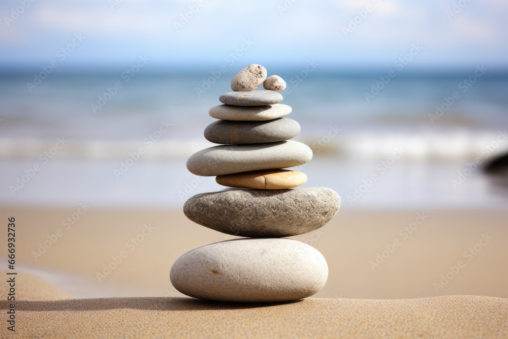 a balanced arrangement of stones on a sandy beach a balanced arrangement of stones on a sandy beach