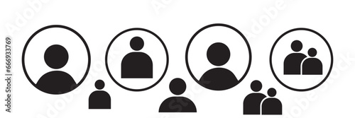 Person icon, Torso and head in a circle, Social media user profile avatar, vector illustration.man  icon vector 