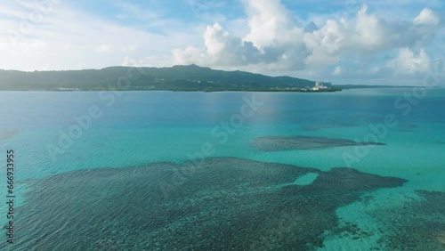 Drone view of Garapan(Garapan, Micro beach, Managaha area in Saipan)_사이판 가라판 드론뷰 photo