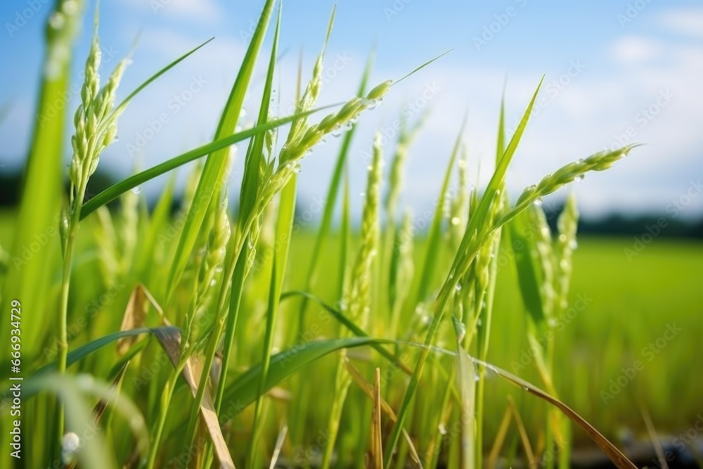 Obraz premium close-up of mature rice plant clusters