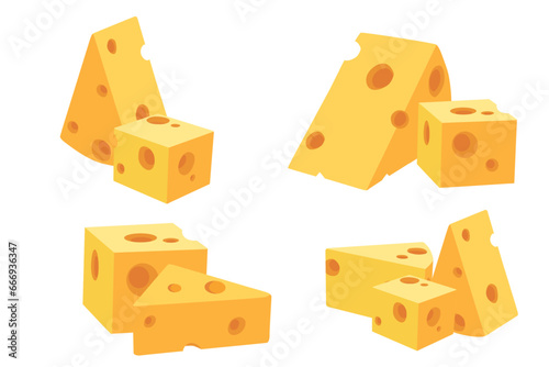 cheese isolated on white.Vector illustration.	
