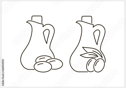 Sketch jug olive icon Food clipart Vector stock illustration EPS 10