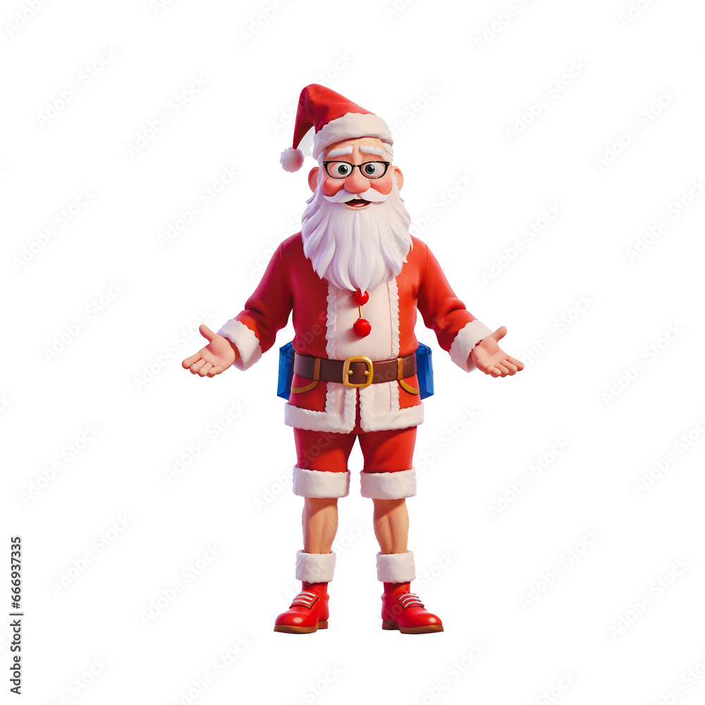 3d cartoon santa claus, isolated. generative ai 3d cartoon santa claus, isolated. generative ai