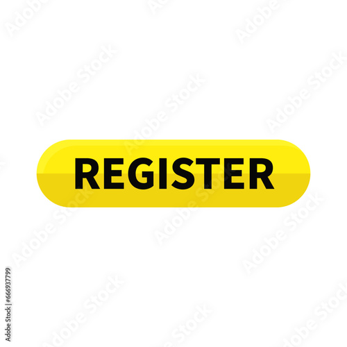 Register Button In Yellow Rounded Rectangle Shape For Promotion Website Announcement
