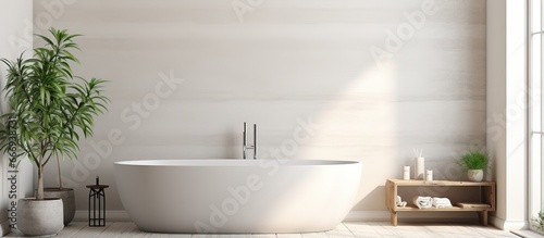 ed mockup of a cozy white bathroom background