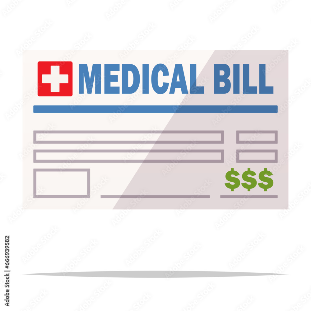 Obraz premium Medical bill vector isolated illustration
