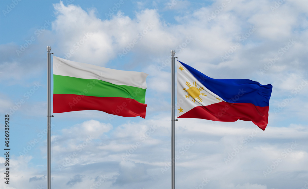 Philippines and Bulgaria flags, country relationship concept Philippines and Bulgaria flags, country relationship concept