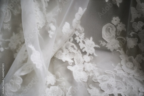 detailed shot of a bridal veils lace