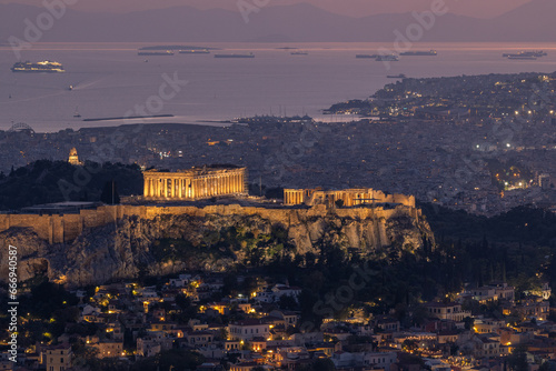 The Accropolis and Parthenon by sunset 1