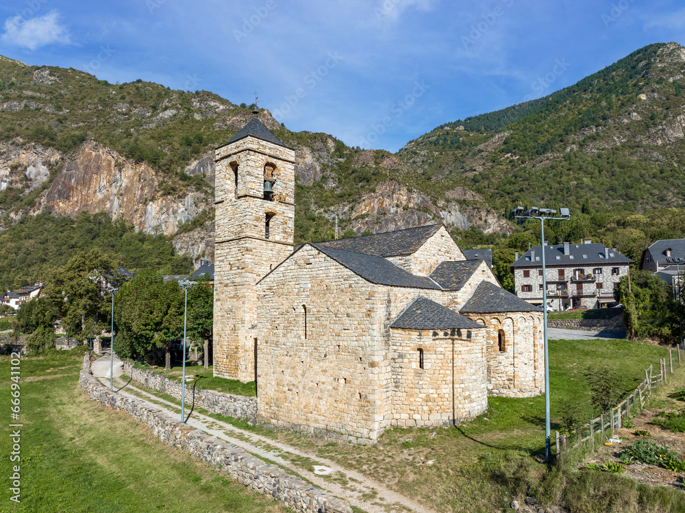 Roman Church of Sant Feliu in Barruera, Catalonia Spain.