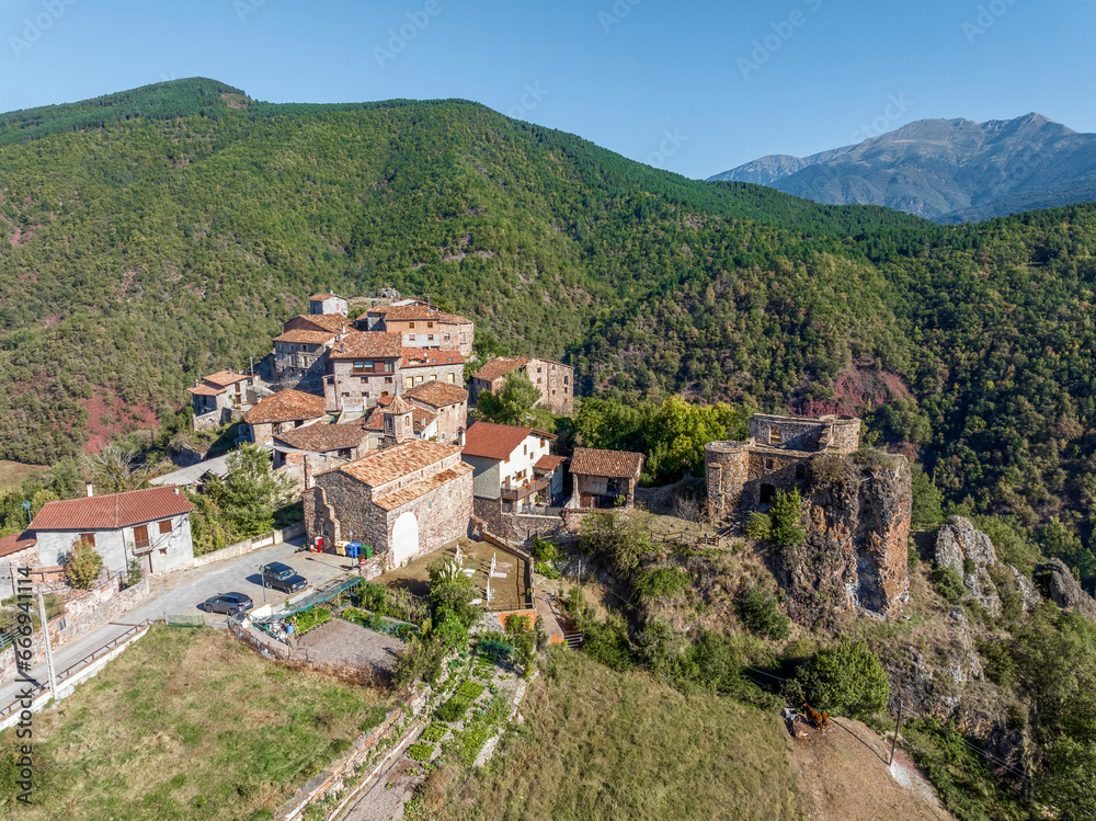 Aerial view of Castarne Huesca Spain