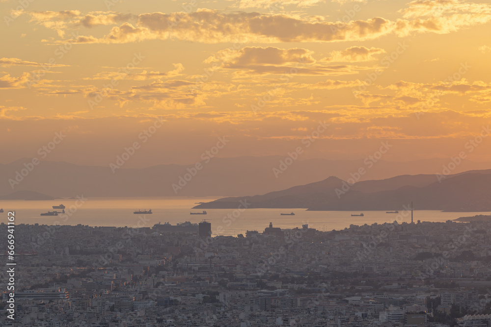 Athens sunset in October 2