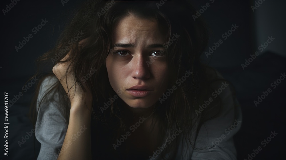 Portrait of a depressed woman, tired and sad. Mental disorder. Portrait of a depressed woman, tired and sad. Mental disorder.